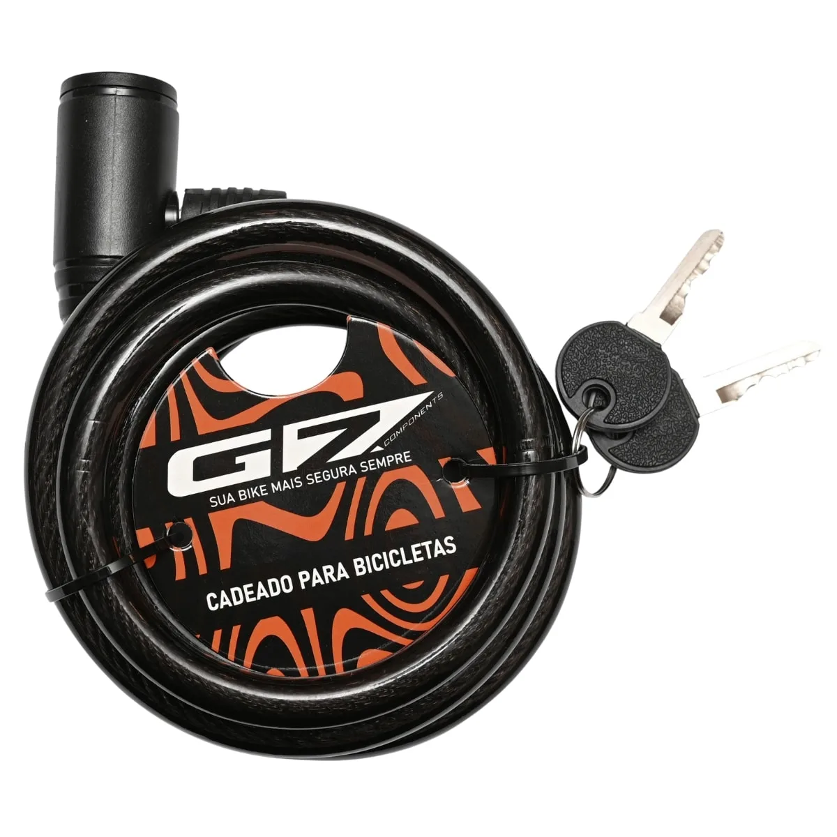 Cadeado de Bicicleta Espiral G7 Com Chave 12mm X 1,5M