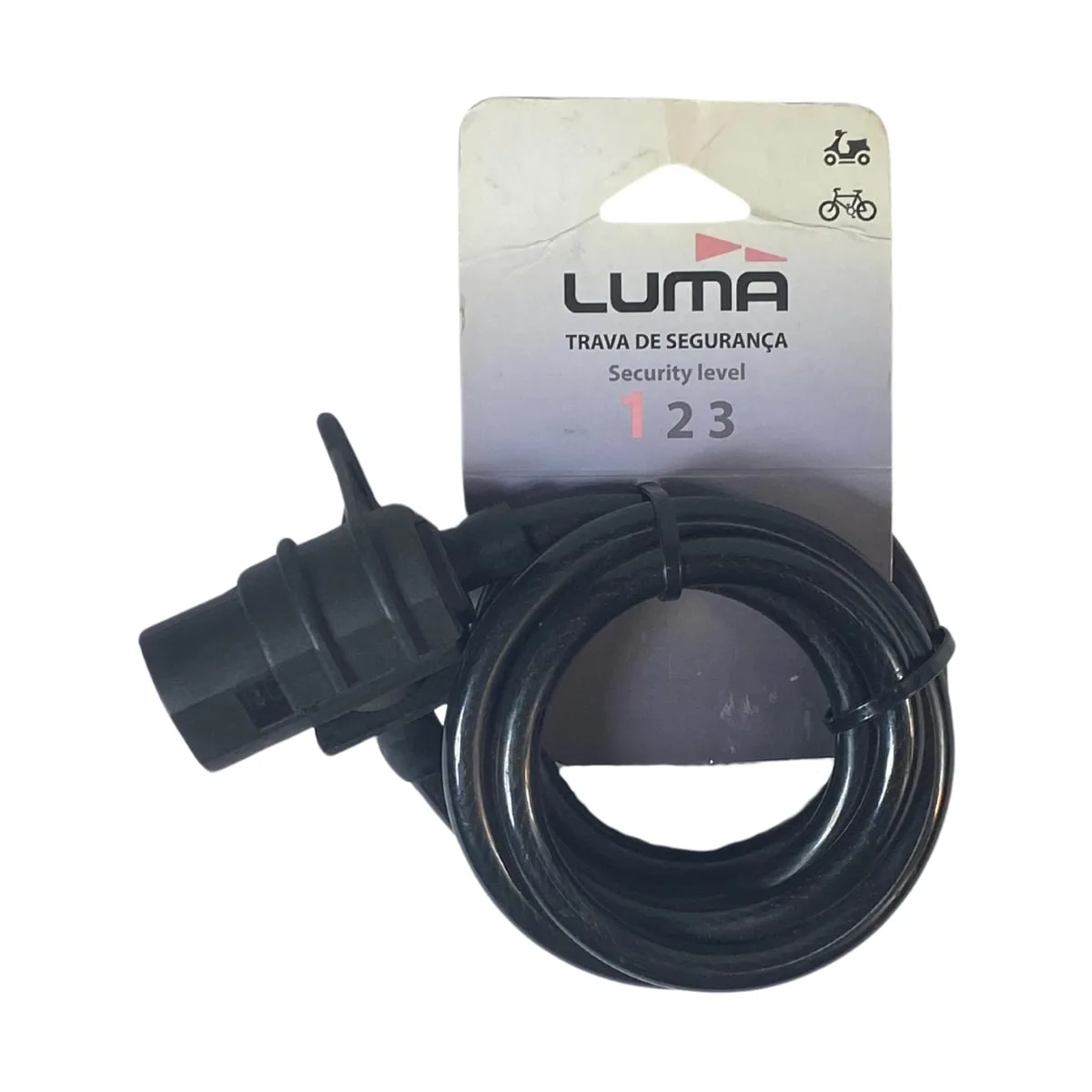 Cadeado de Bicicleta Espiral Luma Com Chave 10mm X 1,85M