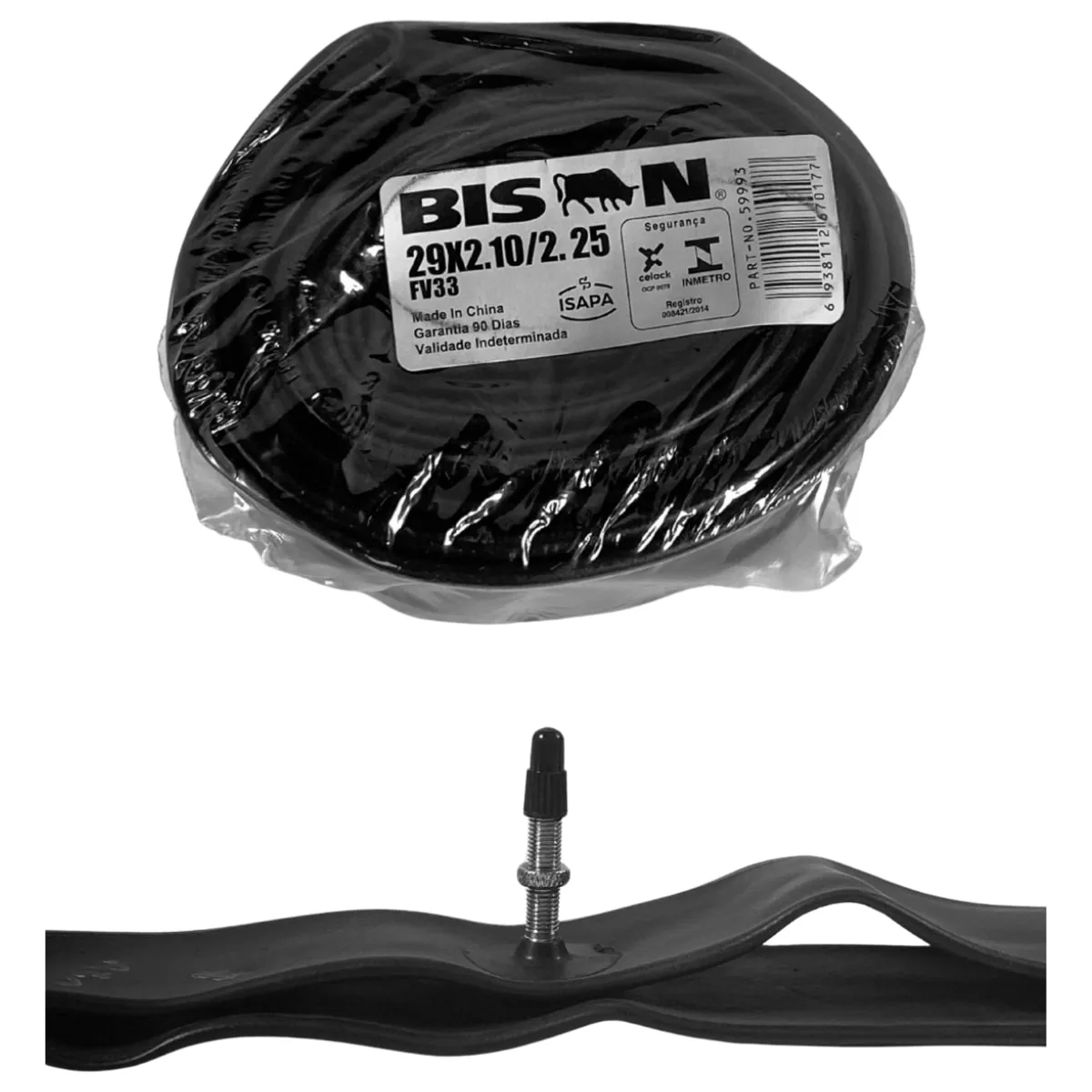 Câmara Aro 29x2.10/2.25 Bison Válvula Presta 33mm