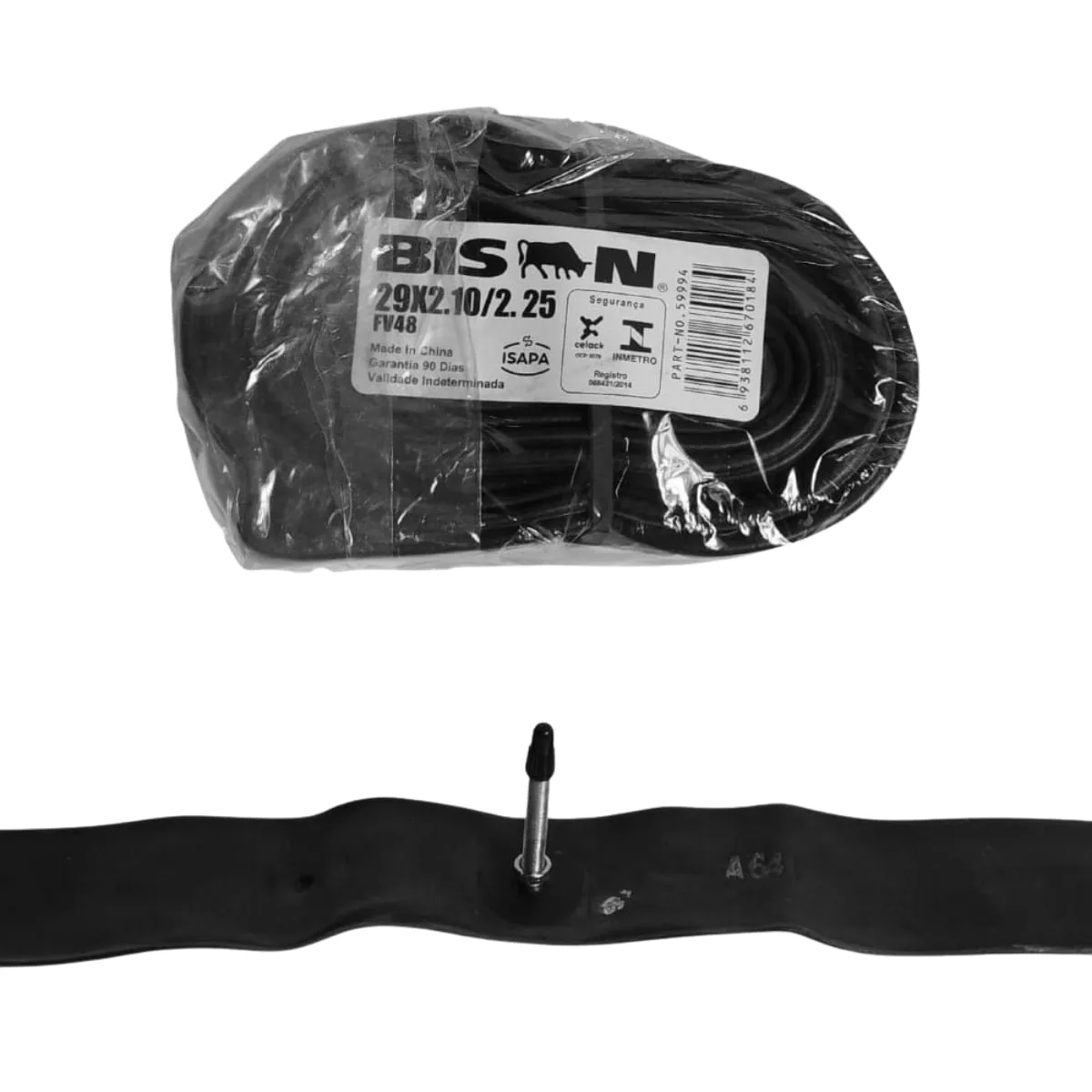 Câmara Aro 29x2.10/2.25 Bison Válvula Presta 48mm