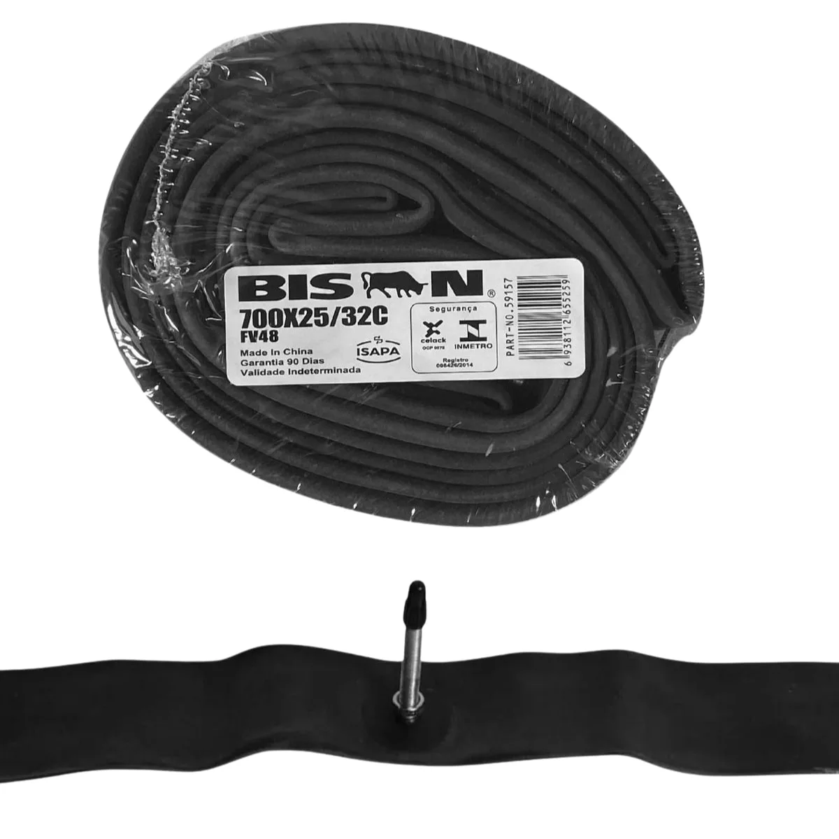Câmara Aro 700x25/32C Bison Válvula Presta 48mm