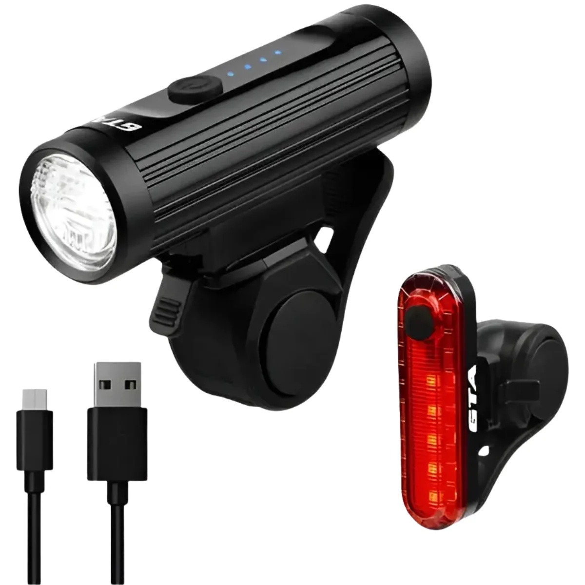 Kit Iluminação Bike GTA 700 Lúmens Recarregável